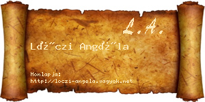Lóczi Angéla névjegykártya